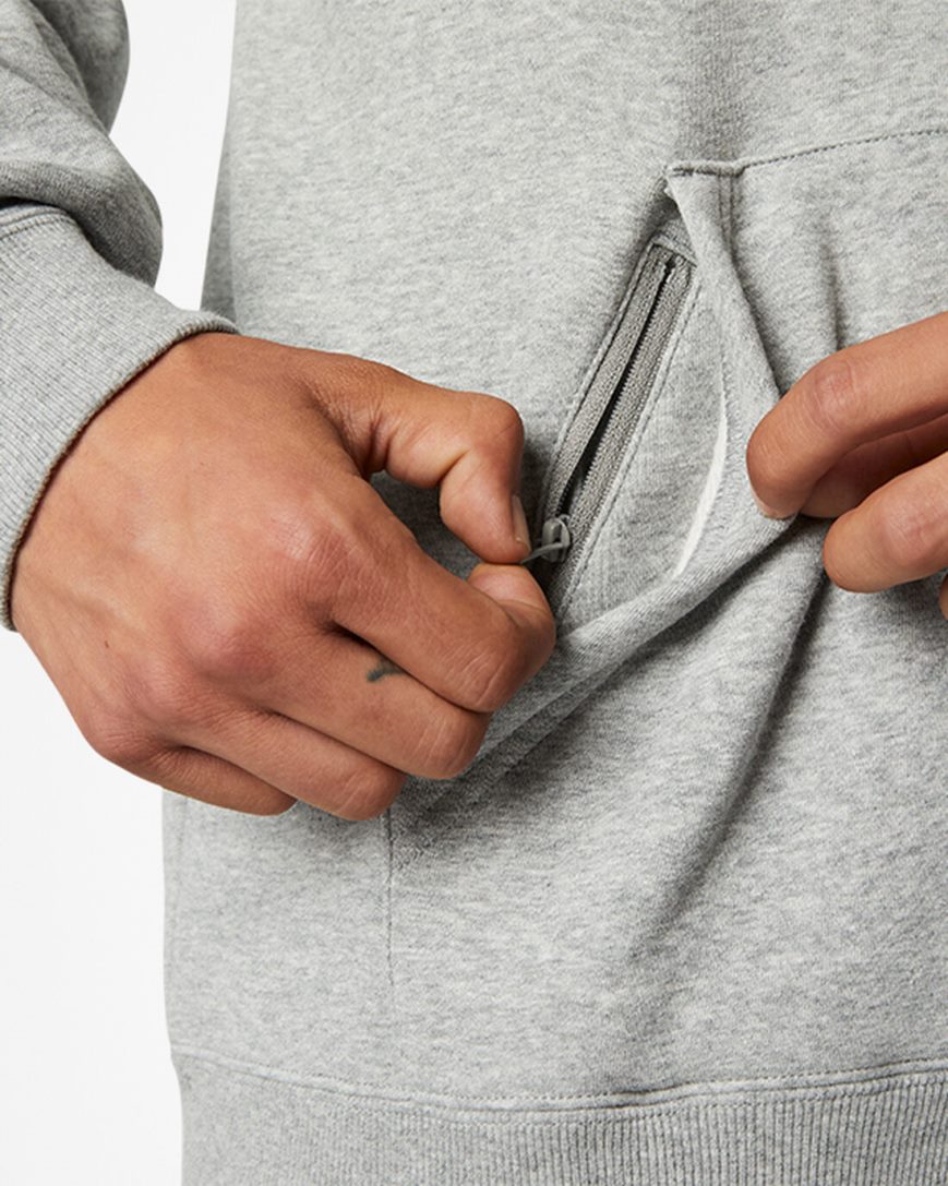 Men's Converse CONS Fleece Pullover Hoodie Grey | AU EC834Q